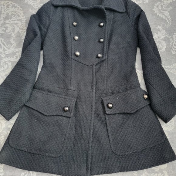XOXO Fit and Flare Pea Coat Small - Picture 5 of 10